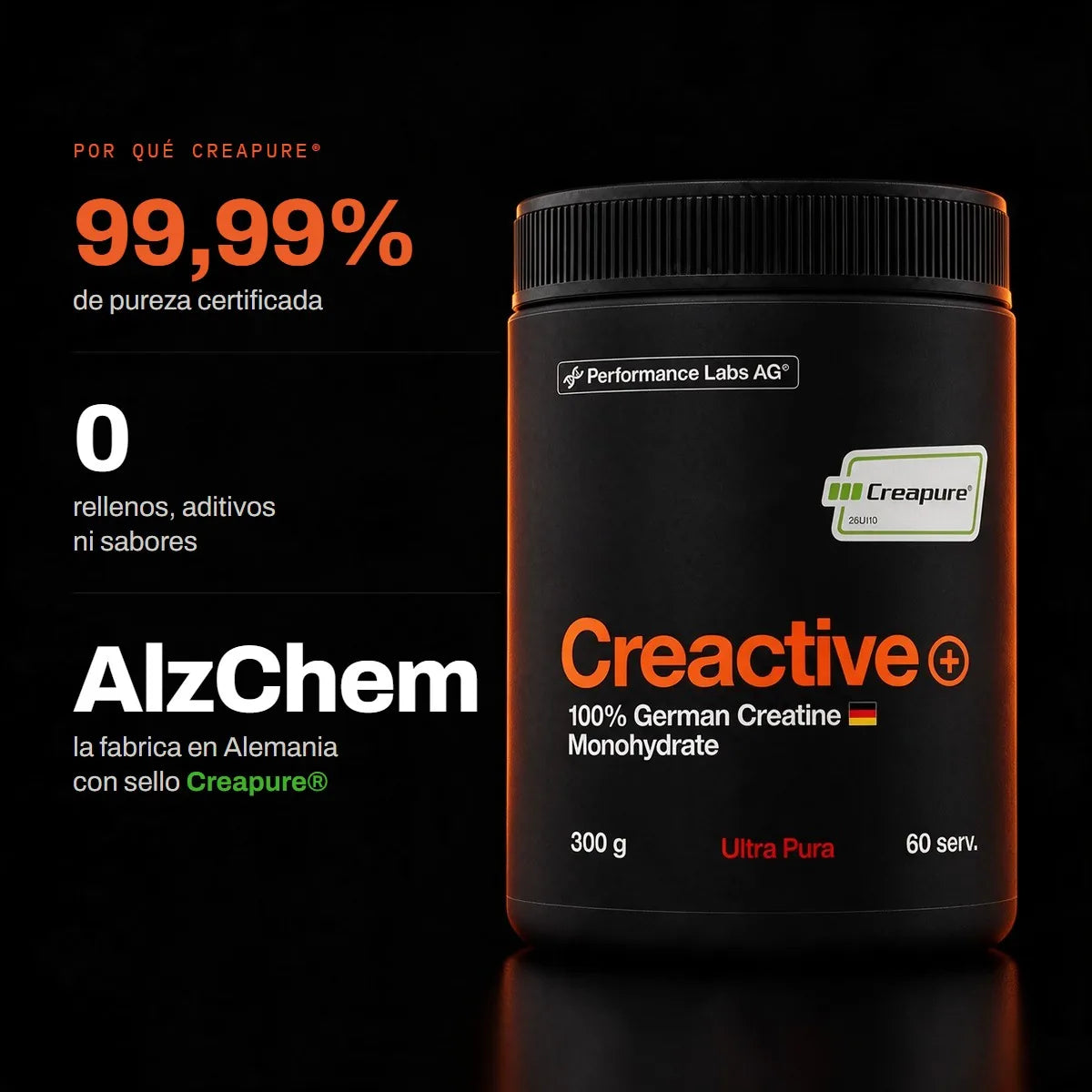 99,99% de pureza, 0 rellenos ni aditivos, fabricada por AlzChem en Alemania